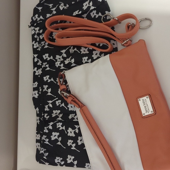 Jenna Kator Shoulder Bag with Crossbody Floral Inside Orange - Picture 10 of 12